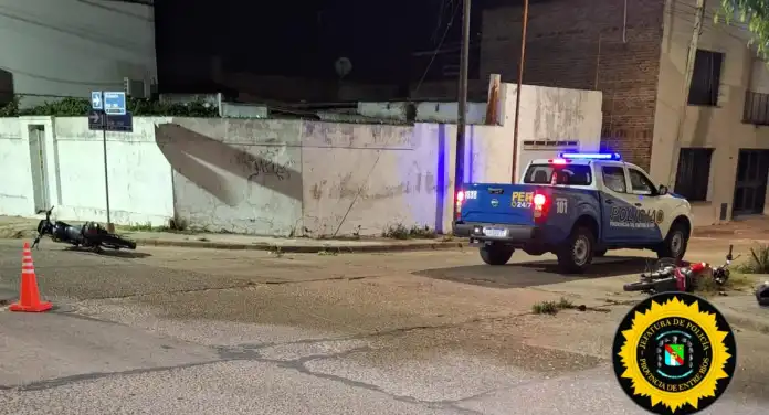 Violento choque de motos: un joven terminó con fracturas