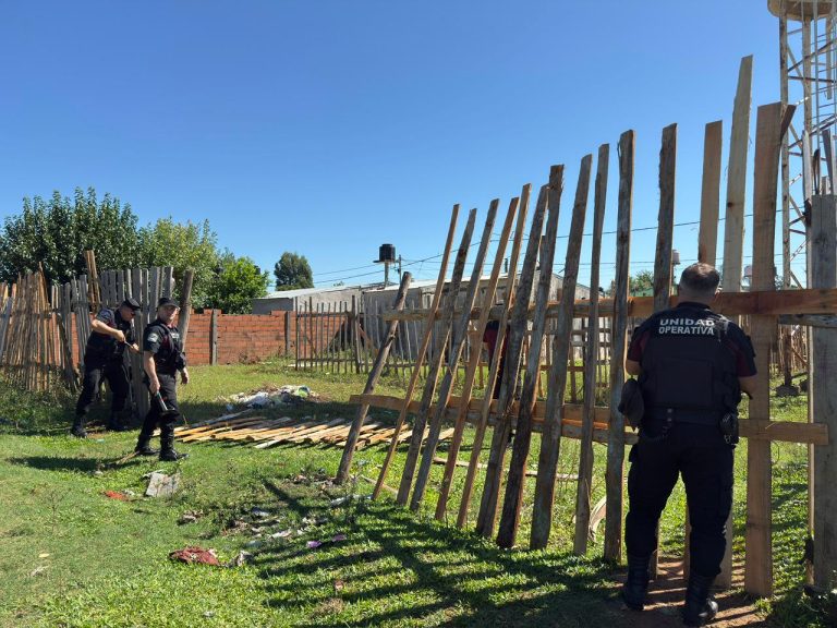 El Municipio intervino en una toma ilegal en el barrio Fátima II y desalojó un predio del EDOS