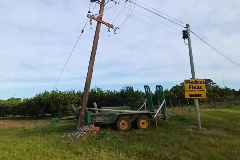 Corte de energía en Chajarí tras accidente vial