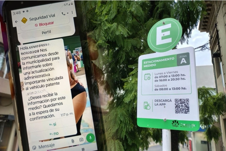 Alertan sobre mensajes fraudulentos relacionados con el estacionamiento medido en Concordia