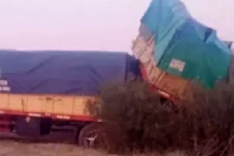 Choque entre camiones en la ruta provincial 6 causa caos en el tránsito