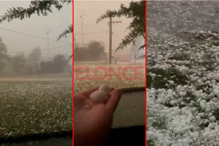 Sorpresiva granizada en Colonia Crespo: las piedras sorprendieron por su tamaño