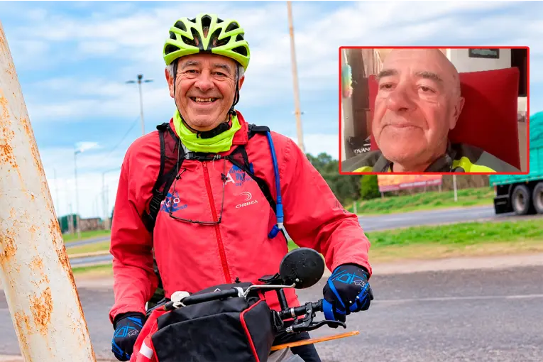 Un ciclista desafía sus límites y recorre Entre Ríos en busca de fe y superación Un ciclista desafía sus límites y recorre Entre Ríos en busca de fe y superación